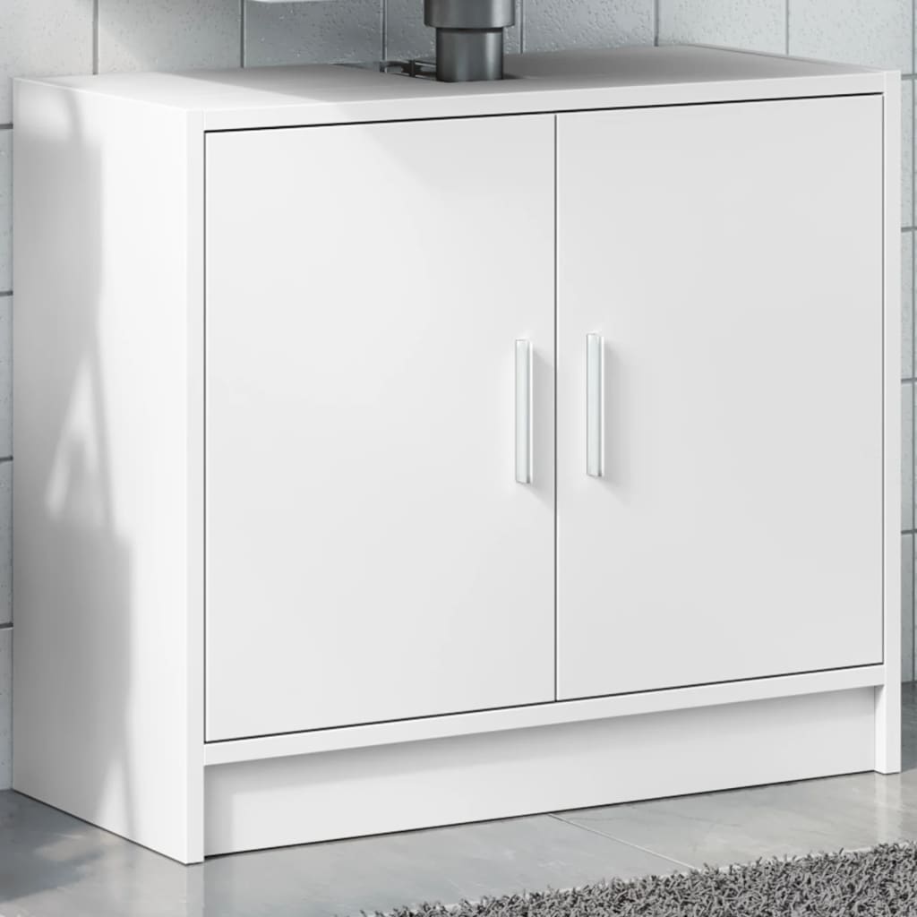 Meuble sous-lavabo vidaXL blanc 63x29x55 cm en bois d'ingénierie