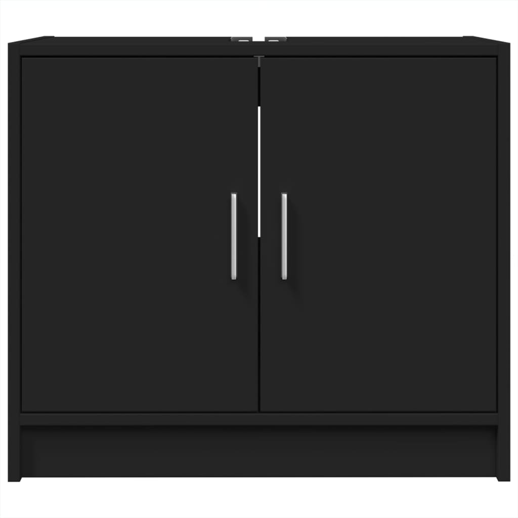 vidaXL Waschbeckenunterschrank Schwarz 63x29x55 cm Holzwerkstoff