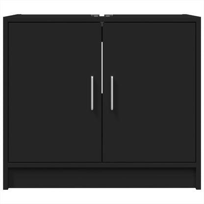 vidaXL Waschbeckenunterschrank Schwarz 63x29x55 cm Holzwerkstoff