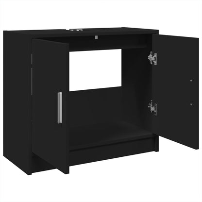 vidaXL Waschbeckenunterschrank Schwarz 63x29x55 cm Holzwerkstoff