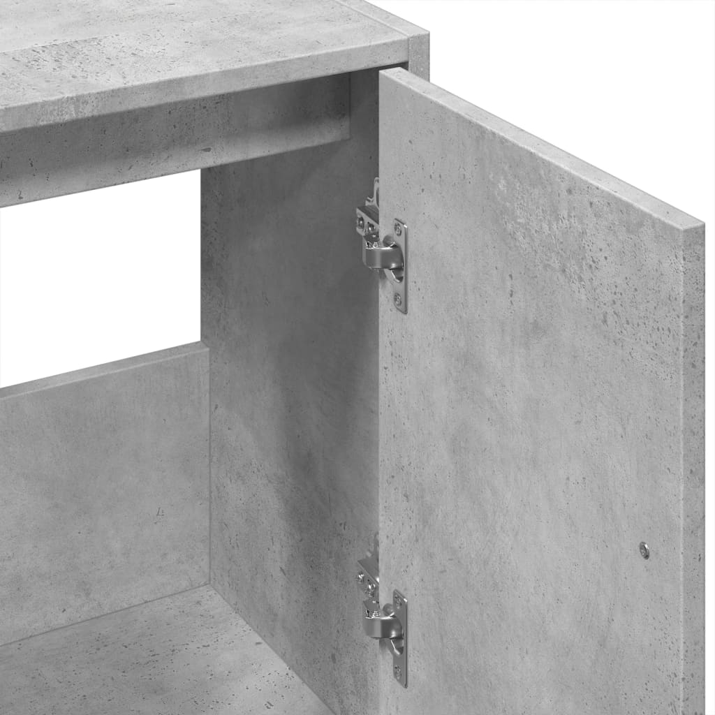 vidaXL Waschbeckenunterschrank Betongrau 63x29x55 cm Holzwerkstoff