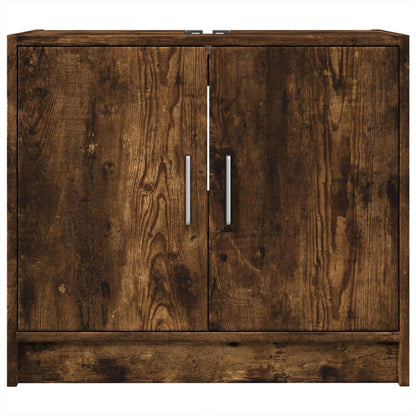 vidaXL Meuble sous-lavabo chêne fumé 63x29x55 cm Bois d'ingénierie