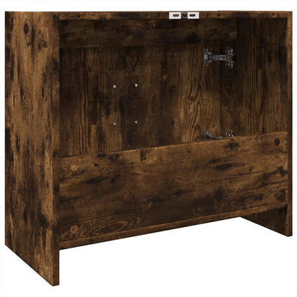 vidaXL Meuble sous-lavabo chêne fumé 63x29x55 cm Bois d'ingénierie