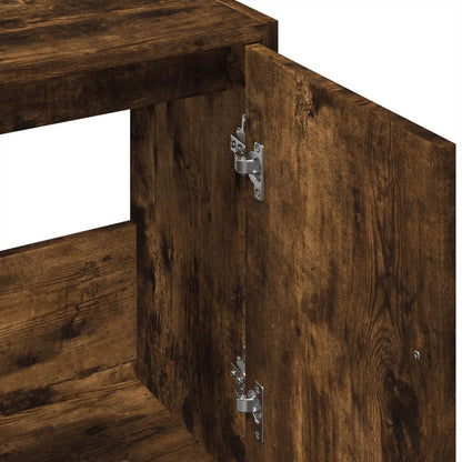 vidaXL Meuble sous-lavabo chêne fumé 63x29x55 cm Bois d'ingénierie