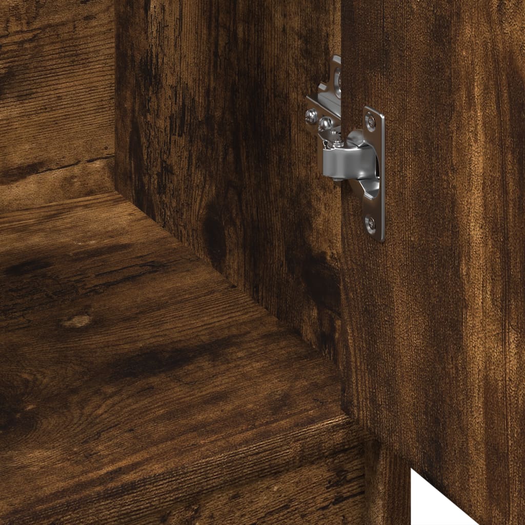 vidaXL Meuble sous-lavabo chêne fumé 63x29x55 cm Bois d'ingénierie