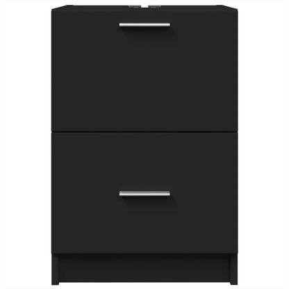 vidaXL Meuble sous-lavabo noir 40x37x59 cm Bois d'ingénierie