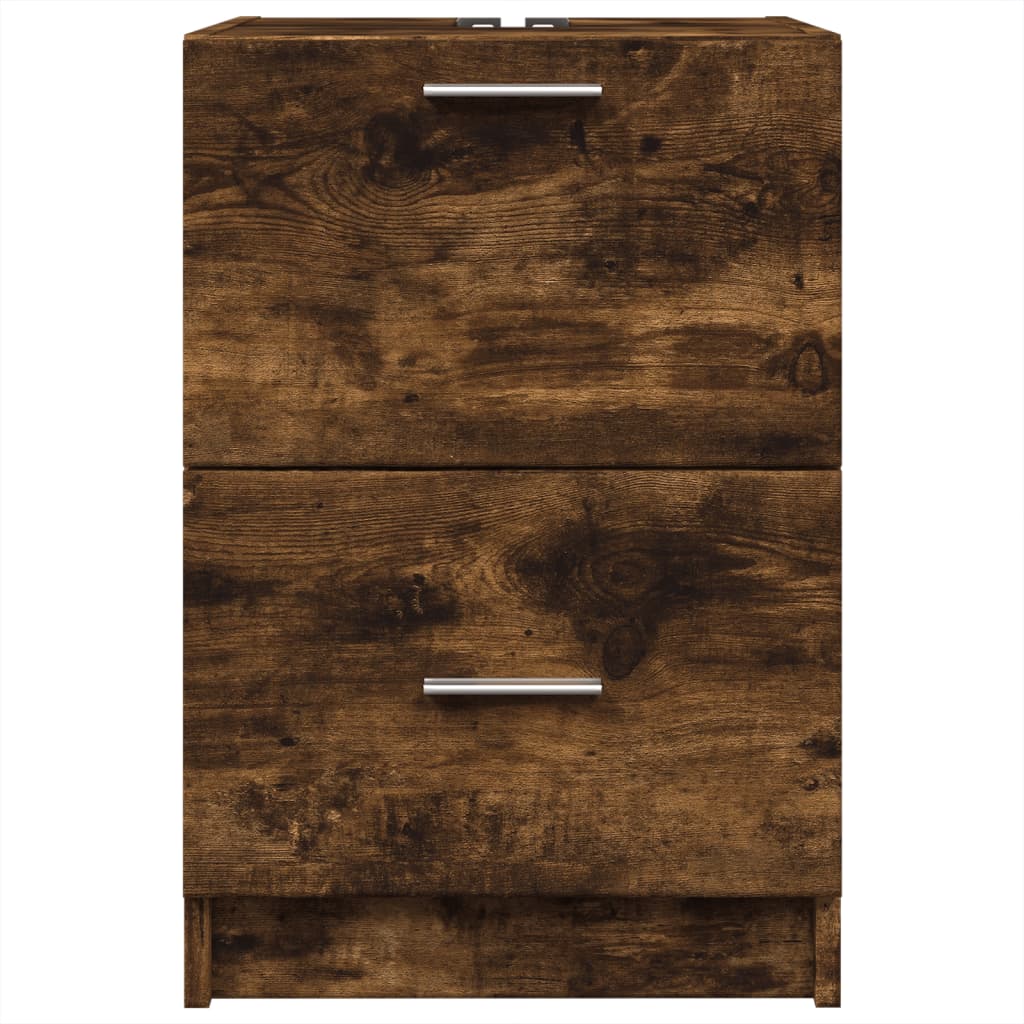 vidaXL Meuble sous-lavabo chêne fumé 40x37x59 cm bois d'ingénierie