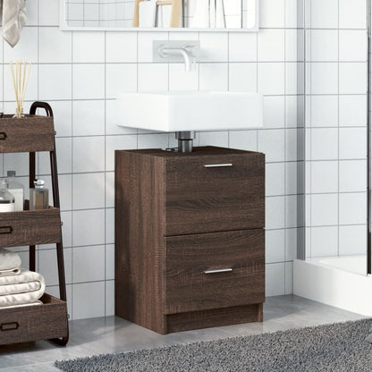 vidaXL Waschbeckenunterschrank Braun Eichen-Optik 40x37x59 cm