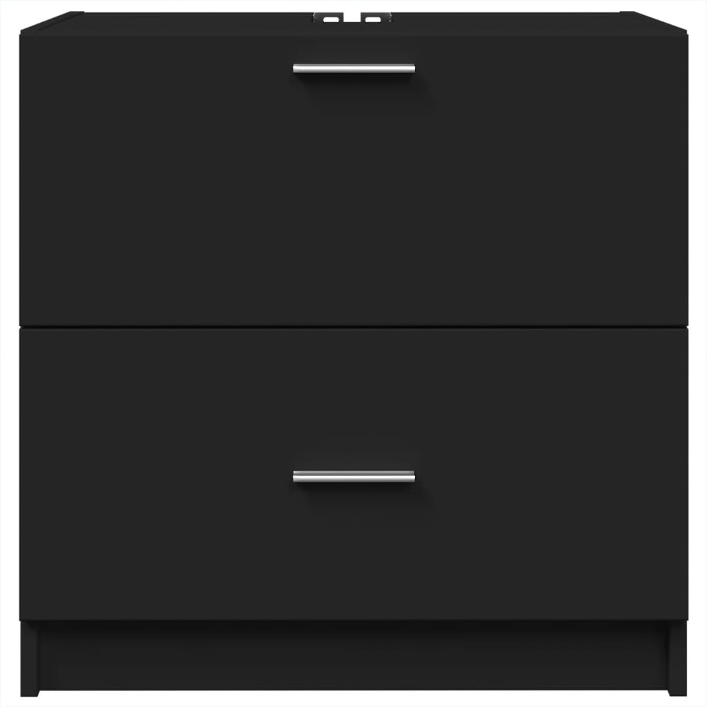Meuble sous-vasque vidaXL noir 59x37x59 cm en bois d'ingénierie
