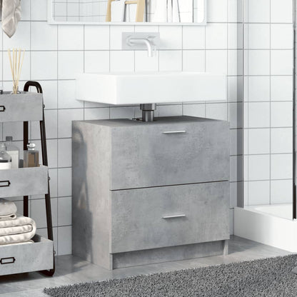 vidaXL Waschbeckenunterschrank Betongrau 59x37x59 cm Holzwerkstoff