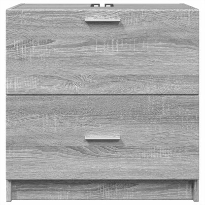 vidaXL Waschbeckenunterschrank Grau Sonoma 59x37x59 cm Holzwerkstoff