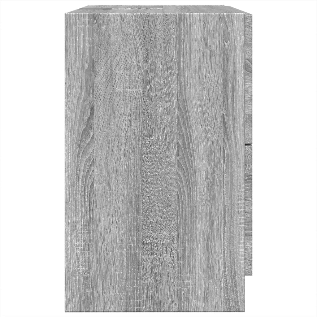 vidaXL Waschbeckenunterschrank Grau Sonoma 59x37x59 cm Holzwerkstoff