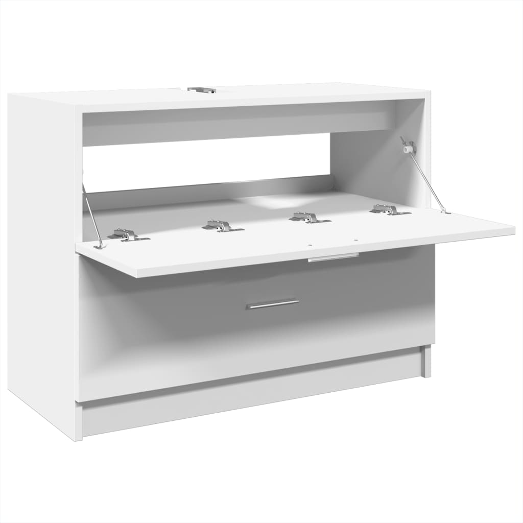 vidaXL Waschbeckenunterschrank Weiß 78x37x59 cm Holzwerkstoff
