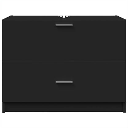 vidaXL Waschbeckenunterschrank Schwarz 78x37x59 cm Holzwerkstoff