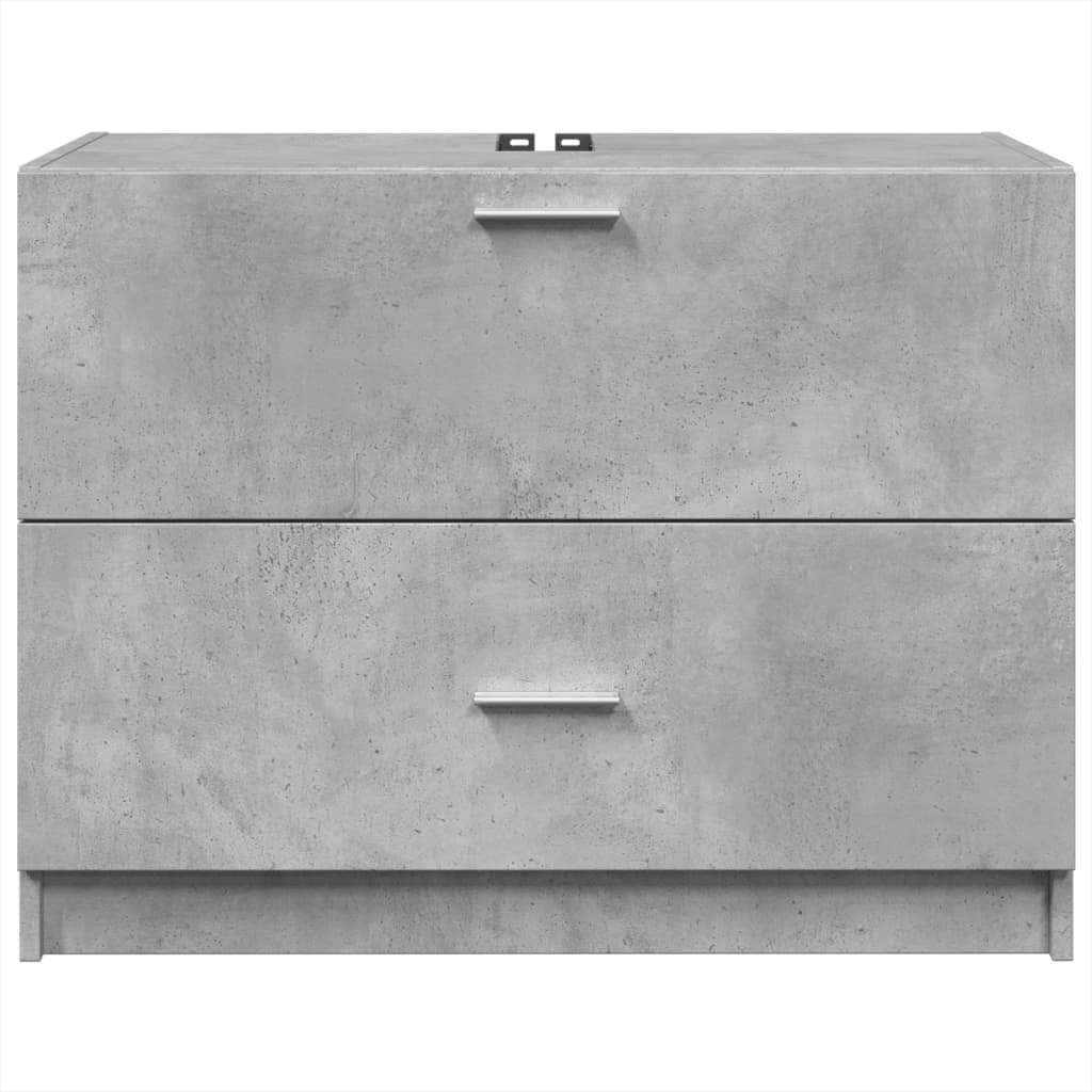 vidaXL Waschbeckenunterschrank Betongrau 78x37x59 cm Holzwerkstoff