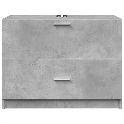 vidaXL Waschbeckenunterschrank Betongrau 78x37x59 cm Holzwerkstoff