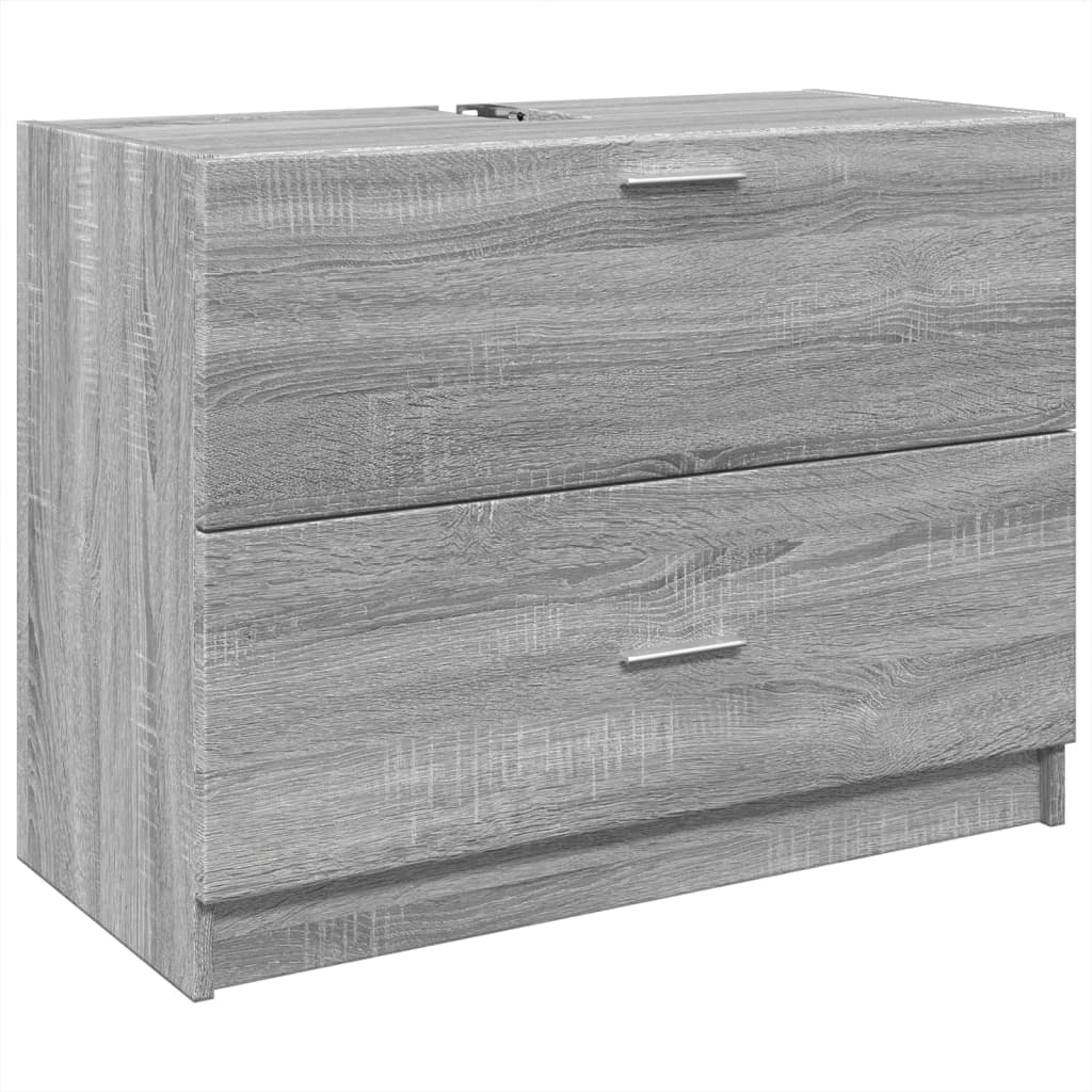 vidaXL Waschbeckenunterschrank Grau Sonoma 78x37x59 cm Holzwerkstoff