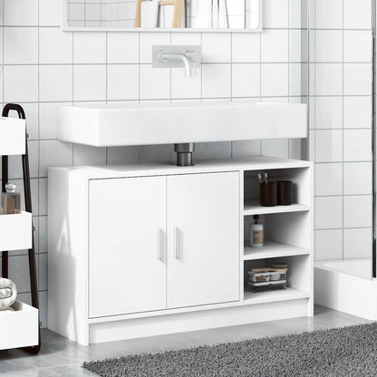 vidaXL Waschbeckenunterschrank Weiß 90x29x55 cm Holzwerkstoff