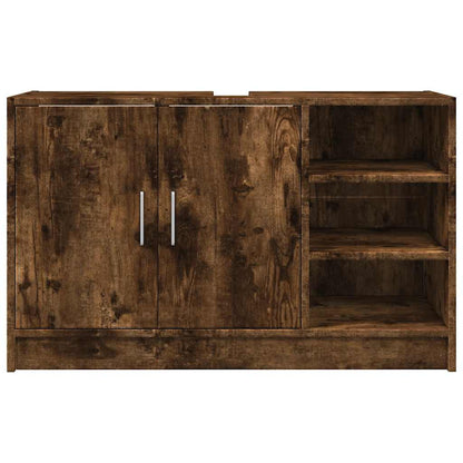 vidaXL Meuble sous-lavabo chêne fumé 90x29x55 cm bois d'ingénierie