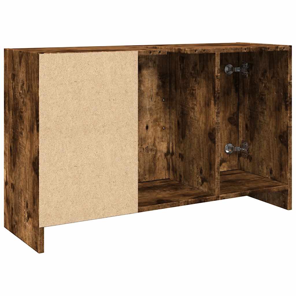 vidaXL Meuble sous-lavabo chêne fumé 90x29x55 cm bois d'ingénierie