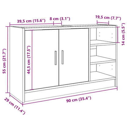 vidaXL Waschbeckenunterschrank Grau Sonoma 90x29x55 cm Holzwerkstoff
