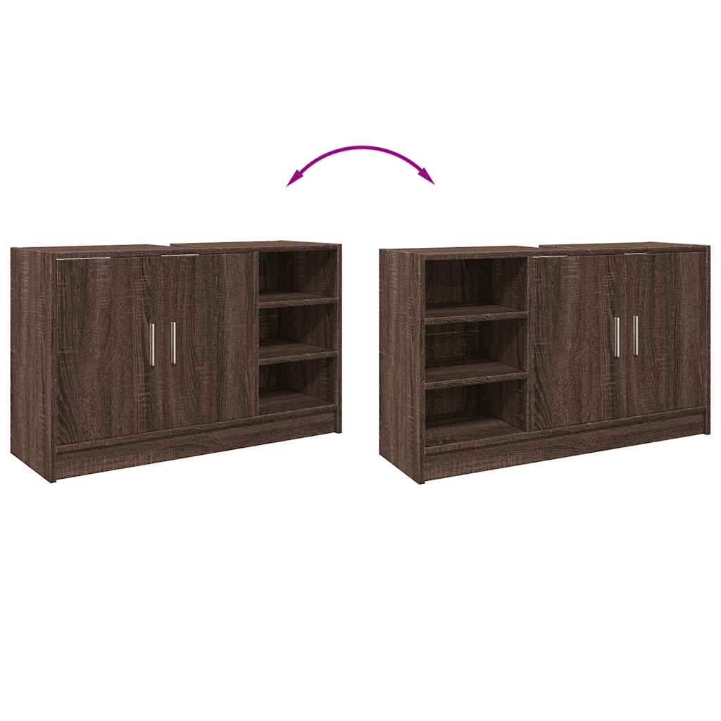 vidaXL Waschbeckenunterschrank Braun Eichen-Optik 90x29x55 cm