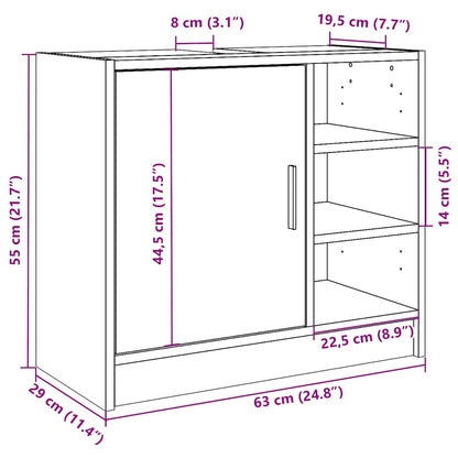 vidaXL Waschbeckenunterschrank Weiß 63x29x55 cm Holzwerkstoff