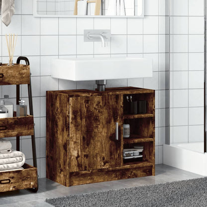 vidaXL Waschbeckenschrank Räuchereiche 63x29x55 cm Holzwerkstoff