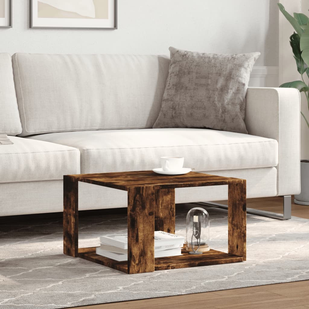 vidaXL Couchtisch Räuchereiche 51,5x51,5x30 cm Holzwerkstoff