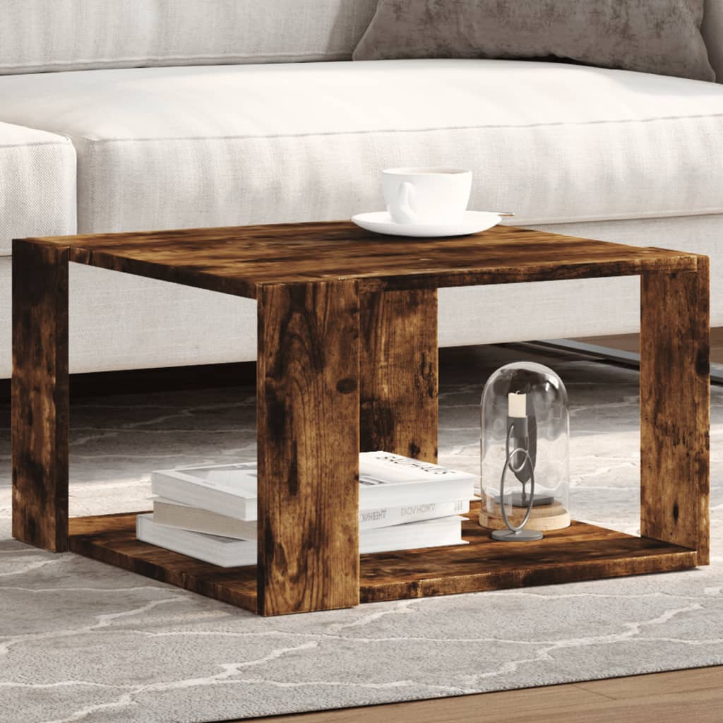 vidaXL Couchtisch Räuchereiche 51,5x51,5x30 cm Holzwerkstoff