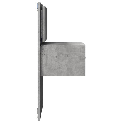 vidaXL Wand-Nachttische mit LED-Leuchten 2 Stk. Betongrau