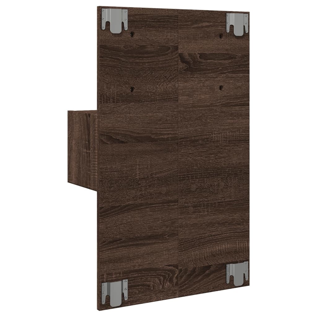 vidaXL Table de chevet murale avec lumières LED aspect chêne marron
