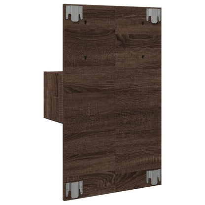 vidaXL Table de chevet murale avec lumières LED aspect chêne marron