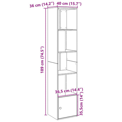 vidaXL Bücherregal Sonoma-Eiche 40x36x189 cm Holzwerkstoff