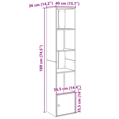 vidaXL Bücherregal Braun Eichen-Optik 40x36x189 cm Holzwerkstoff