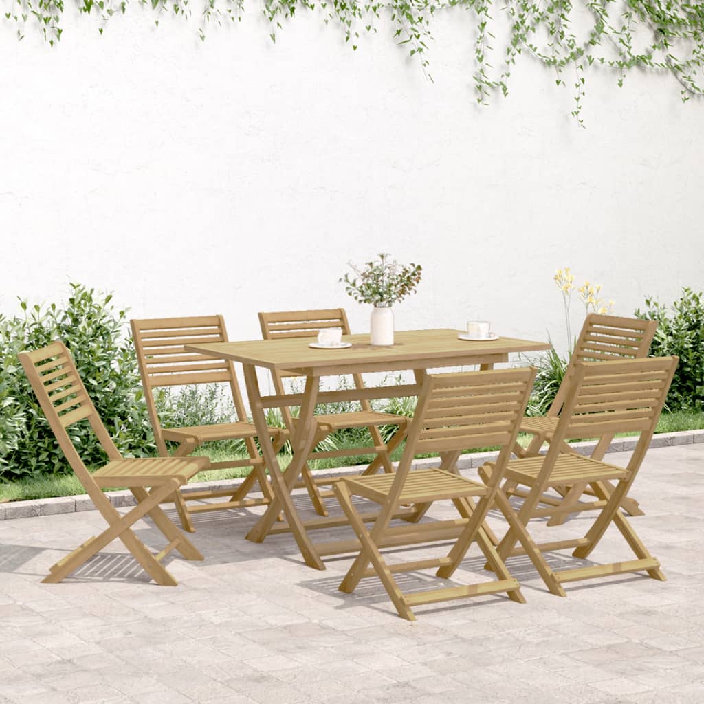 vidaXL 7-tlg. Garten-Essgruppe Massivholz Akazie