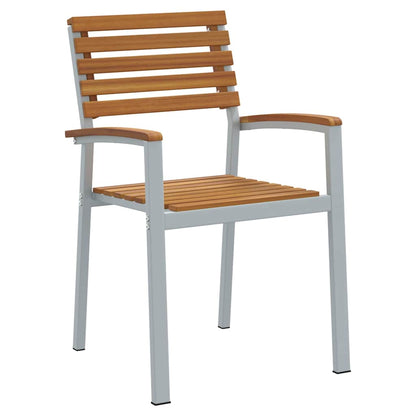 vidaXL Garten Essgruppe 5 pcs Grau Massivholz Akazie