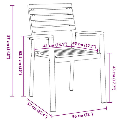 vidaXL Garten Essgruppe 7 pcs Grau Massivholz Akazie