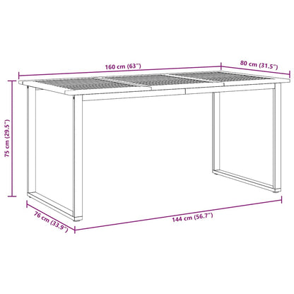 vidaXL Garten Essgruppe 7 pcs Grau Massivholz Akazie