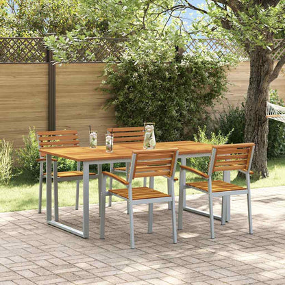 vidaXL Garten Essgruppe 5 pcs Grau Massivholz Akazie