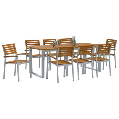 Garten Essgruppe 9 pcs Grau Massivholz Akazie