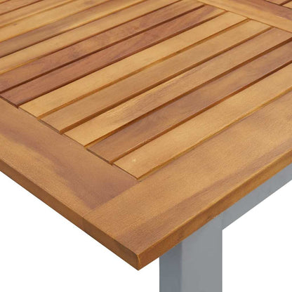vidaXL Garten Essgruppe 7 pcs Grau Massivholz Akazie