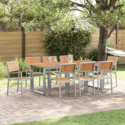 vidaXL Garten Essgruppe 9 pcs Grau Massivholz Akazie