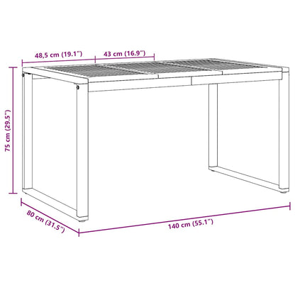 vidaXL Garten Essgruppe 7 pcs Grau Massivholz Akazie