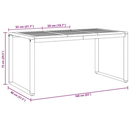 vidaXL Garten Essgruppe 7 pcs Grau Massivholz Akazie