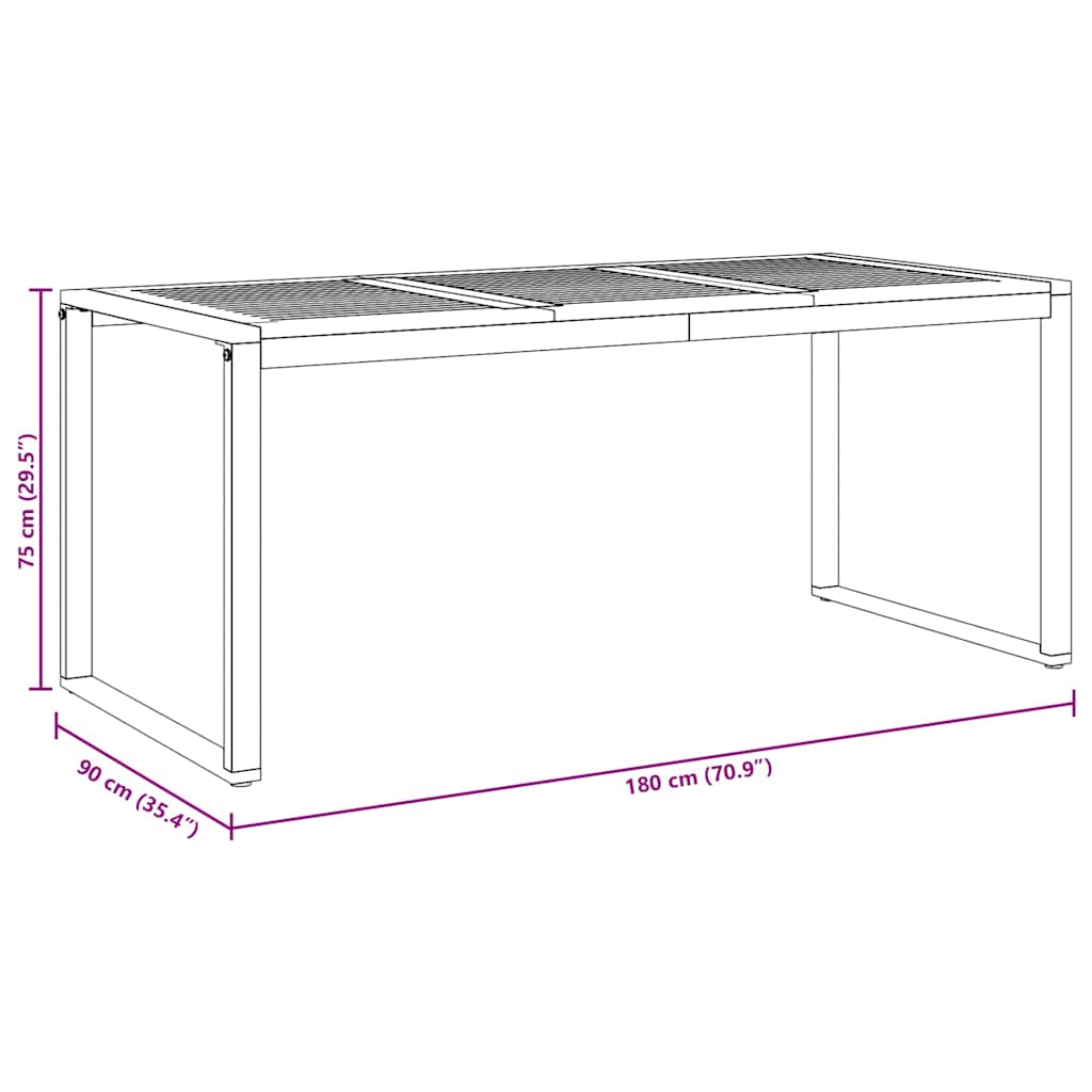 vidaXL Garten Essgruppe 7 pcs Grau Massivholz Akazie