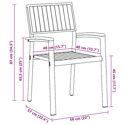 vidaXL Garten Essgruppe 7 pcs Grau Massivholz Akazie
