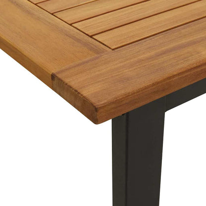 vidaXL Garten Essgruppe 9 pcs Schwarz Massivholz Akazie