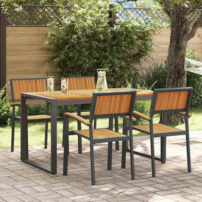 vidaXL Garten Essgruppe 5 pcs Schwarz Massivholz Akazie