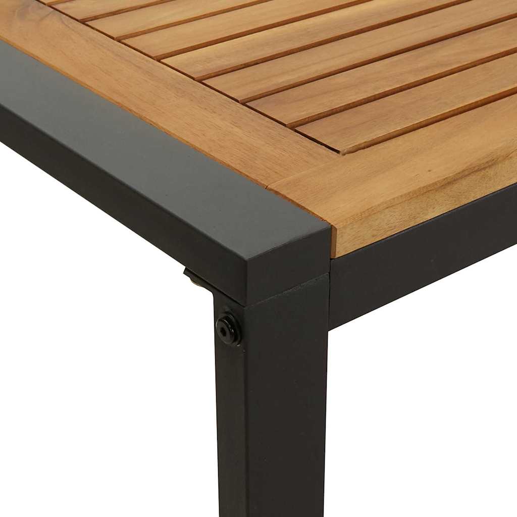 vidaXL Garten Essgruppe 7 pcs Schwarz Massivholz Akazie